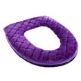 thumbnail image 1 of Cálida alfombrilla con cremallera para el asiento del inodoro, cojín, funda suave para el inodoro, violeta, 1 of 5