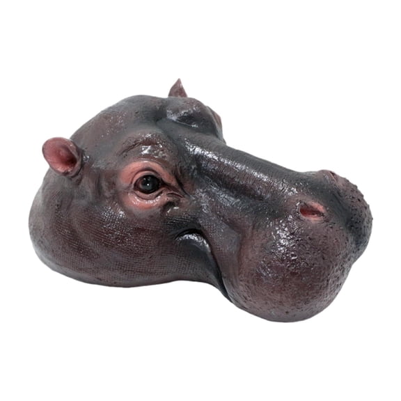 FashionCha Floating Hippo Head Pond Statue Resin Garden Ornament Lifelike Animal Figure for