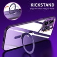 thumbnail image 2 of MagSafe Compatible Hybrid Case with Kickstand Ring Holder for iPhone 15 Pro Max - Purple, 2 of 8