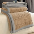thumbnail image 4 of Amzcrzy Double Sided Fleece Blanket Solid-Color Soft Flannel Blanket Carved Floral Designs Flannel Blanket Multi-Functional Flannel Coverlet Birthday Gifts for Women Dorm Room Essentials, 4 of 6