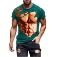 thumbnail image 4 of ZCFZJW 3D Muscle T-Shirts for Men Big and Tall Regular Fit Casual Summer Short Sleeve Graphic Tees Shirt Loose Lightweight Comfy Pullover Tops Green XXXXL, 4 of 6