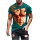 thumbnail image 4 of Camisetas de Manga Larga de los Hombres Casual Muscle Print Graphic Tee, Camiseta de Cuello de Tripulación de Manga Corta para las Vacaciones Diarias, 4 of 9
