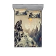 thumbnail image 2 of Ambesonne Space Fitted Sheet & Pillow Sham Set, Technology Aliens Theme, Twinxl, Grey, 2 of 3