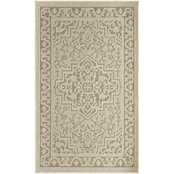 Nourison Home Tulum 2' x 3' Taupe Olive Outdoor Rug