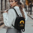 thumbnail image 3 of Eheartsgir Sunflower Quote Small Backpack, Zipper Closure Polyester Mini Backpack for Work Travel, Adjustable Strap Travel Shoulder Bag, 3 of 8