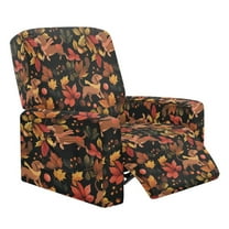 Xixirimido Dachshund Dog Maple Leaf Stretch Recliner Slipcovers Printed Sofa Cover 4-Piece Lazy Boy Chair Covers Recliner Chair Cover with Side Pockets Furniture Protector for Living Room