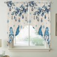 thumbnail image 2 of Blue Christmas Swag Valances for Windows, Kitchen Curtains 36 Inch Length 2 Panels Set, Xmas Gnomes Balls Tree Snowflake Gifts Short Curtains for Small Windows Rod Pocket Cafe Curtains Drapes 28"x36", 2 of 8