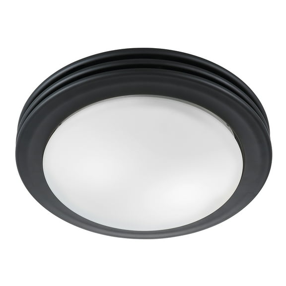 Yorkshire Decorative Bathroom Ventilation Exhaust Fan with Lighting in Matte Black by Good Housekeeping