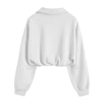 thumbnail image 5 of VV AVEORS Womens Cropped Sweatshirts Mock Neck Quarter Half Zip Pullover Workout Hoodie Sweater Fall Trendy Fashion Jackets White S, 5 of 7