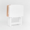 thumbnail image 5 of Mainstays XL Oversized Folding Tray Table Set with Storage Rack, White, 4-Pack, 5 of 17