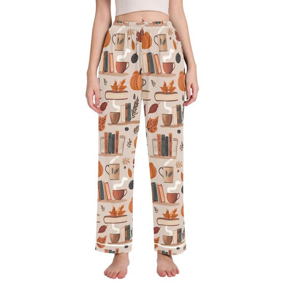 FORMRS Women's Pajama Pants with Pockets Soft Comfy Loungewear Sleep Bottom, Sizes S-2XL, Fall Acorns Pattern
