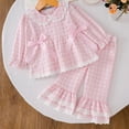 thumbnail image 2 of TOWED22 Baby Girl Clothes Toddler Outfits Ruffle Long Sleeve Top Pants 2 Piece Girls' Fall Winter Clothing Set,Pink,3-4 Y, 2 of 8