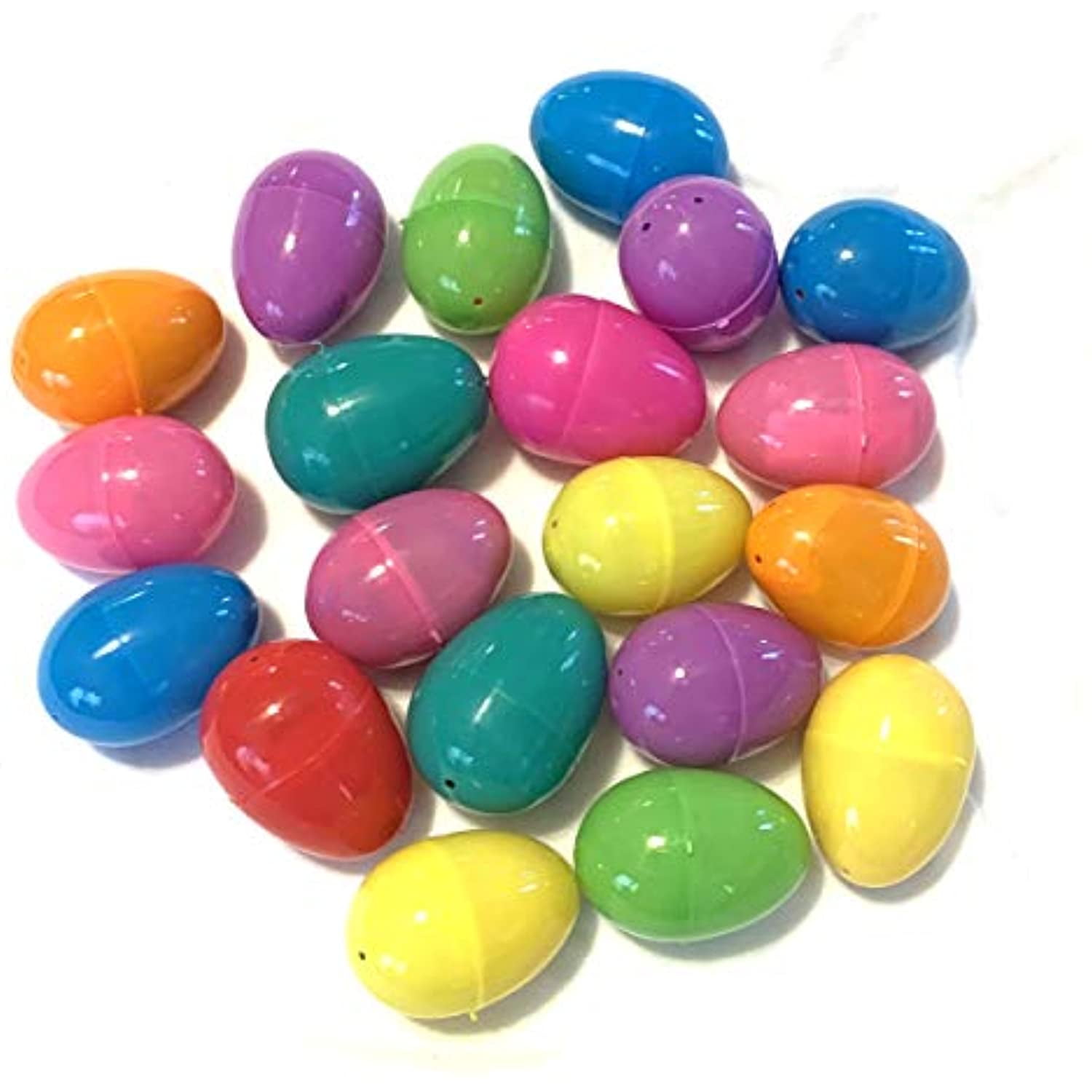 Pre-filled CANDY and SURPRISE Toy Easter Eggs Plastic hinge 48ct