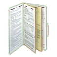 thumbnail image 5 of Pressboard Classification Folders With Safeshield Coated Fasteners, 2/5 Cut, 2 Dividers, Legal Size, Gray-green, 10/box, 5 of 6