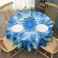 thumbnail image 3 of Blue Burst Pattern Round Tablecloth 60"x60",Wrinkle Wipeable Table Cloth for Kitchen Dining Room Picnic Patio Party, 3 of 6