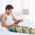 thumbnail image 5 of Gukieu Retro Wooden Print Men's Home Trousers, Elastic Drawstring Home Pajamas Clothing Suitable for Adult Men-XX-Large, 5 of 6