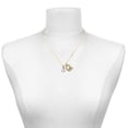 thumbnail image 2 of Delight Jewelry Silver-tone Small Boxing Glove - Large Goldtone Crystal Initial - Q - Charm Necklace, 17.5"+2", 2 of 4