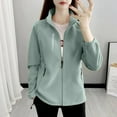 thumbnail image 6 of Goodtrade8 Jackets for Women Winter Zip up Plus Size Fleece Jacket High Neck Warm Long Sleeve Solid Color Casual Women Winter Tops, 6 of 6