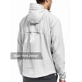 thumbnail image 3 of NORTHYARD Men's Rain Jacket with Hood lightweight Waterproof Raincoat Hiking Outdoor Camping Windbreaker With Zipper Pockets Lightgrey 2XL, 3 of 7