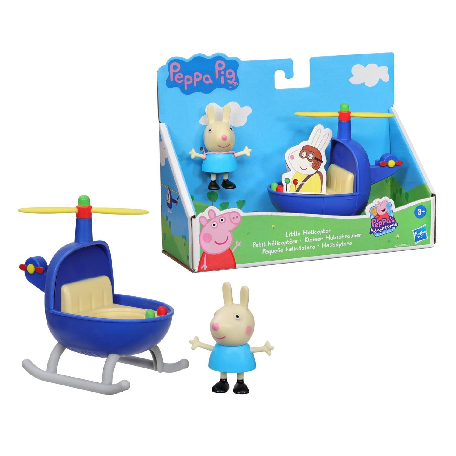 Peppa Pig Peppa's Adventures Little Helicopter Toy Includes 3-inch Rebecca Rabbit Figure, Inspired by the TV Show, Ages 3 and Up