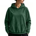 thumbnail image 2 of DORKASM Hoodie Women Long Sleeve Crew Neck Acid Wash Sweatshirts Oversize Fashion 2026 Tops Fall Winter Solid Color Comfy Hoodies with Pockets Dark Green M, 2 of 7