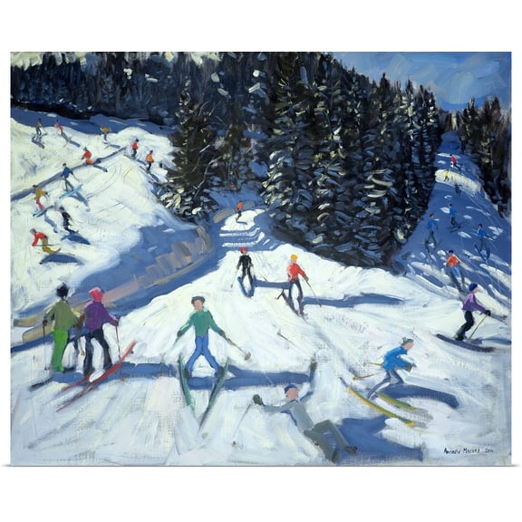 Great BIG Canvas | Rolled Andrew Macara Poster Print entitled Mid-morning on the Piste, 2004
