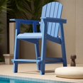 thumbnail image 5 of Dextrus 25" Tall Plastic Adirondack Chair, Poly Outdoor Bar Height Balcony Chairs - Navy, 5 of 8
