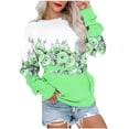 thumbnail image 2 of Meichang Sweatshirts pour Femmes Manches Longues Col Rond Coupe Ample Pull Tunique Graphique Florale Mode Sweatshirts à Blocs de Couleur avec Poche, 2 of 5