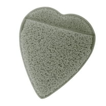 Vocoste 1 Pc Reusable Sponge Face Scrubber Heart Style for Removing Makeup 3.15"x2.76" Gray