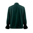 thumbnail image 5 of IROINNID Medieval Shirt for Women Classic Renaissance Steampunk Style Lace Collar Ruffled Sleeve Shirt,Green, 5 of 6