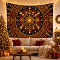 thumbnail image 3 of Celestial Sun Mandala in a Starry Cosmic Scene, Mystical Celestial Style for Space Lovers, Sacred Geometry Wall Art, Housewarming Gift, Tapestry Wall Hanging for Bedroom and Living Room, 3 of 7