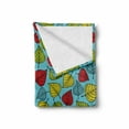 thumbnail image 2 of Nature Soft Flannel Fleece Blanket, Colorful Hand Drawn Falling Leaves Blue Background Autumn Forest Trees Theme Artwork, Cozy Plush for Indoor and Outdoor Use, 60" x 80", Multicolor, by Ambesonne, 2 of 6