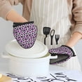 thumbnail image 2 of leopard print pink cute stylish Oven Mitts Heat Resistant - Soft Lining Silicone Mini Oven Mitts with HangingLoop, Kitchen Oven Gloves Heat Resistant 500℉ for Cooking Baking Microwave, 2 of 7
