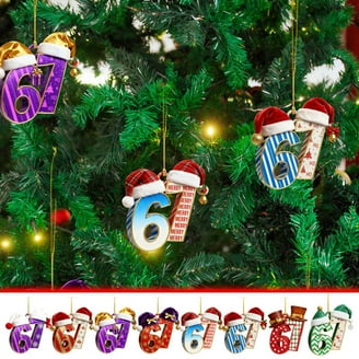 WKSCLPAI 67 Christmas Ornament, Funny 67 Small Acrylic Decorations