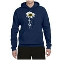 thumbnail image 2 of Wild Bobby, Faith Flower Script Inspirational/Christian Unisex Graphic Hoodie Sweatshirt, Navy, 3X-Large, 2 of 6