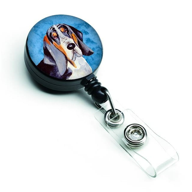 Blue Basset Hound Enrouleur de Badge Rétractable