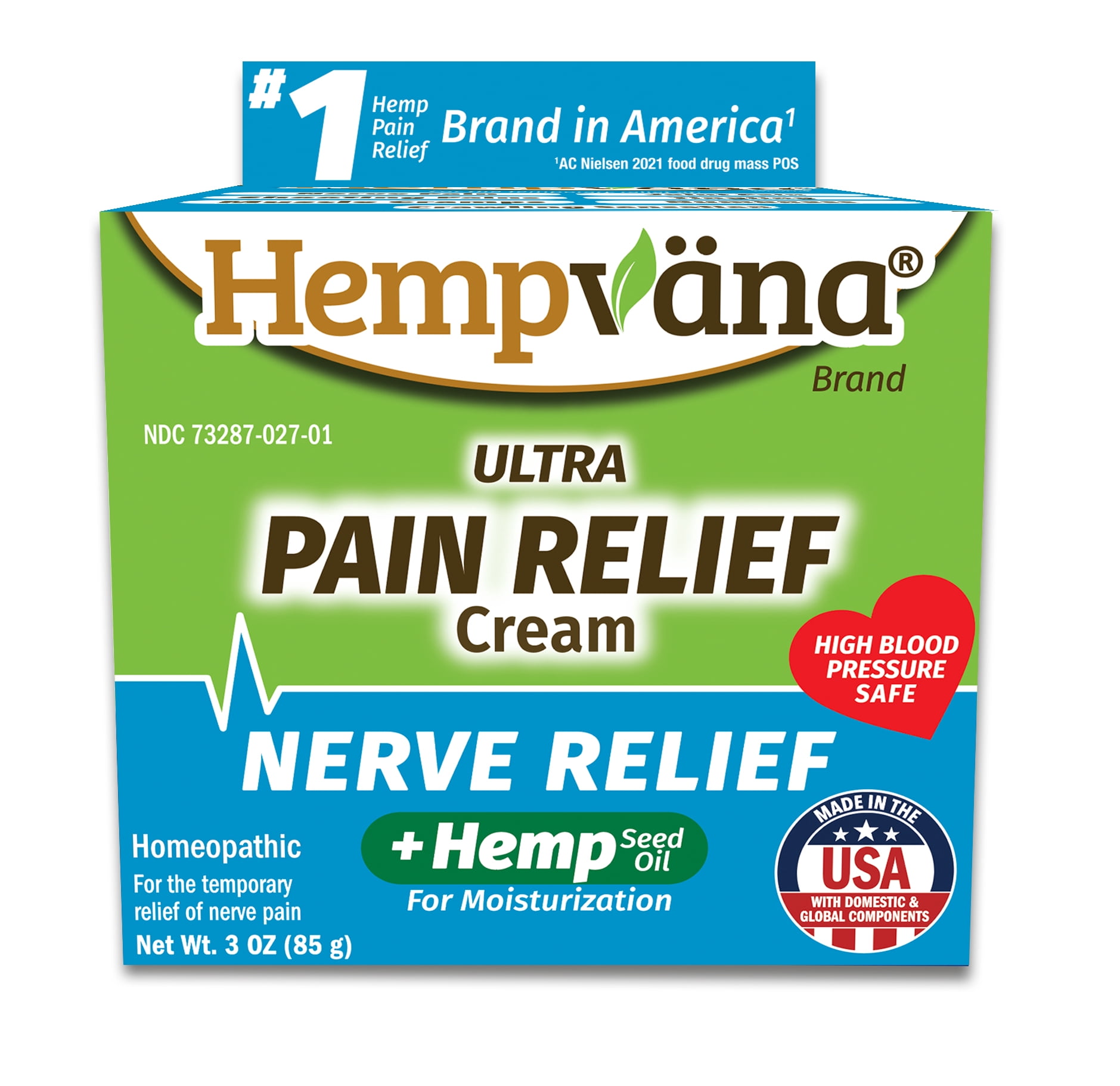 (2 pack) Hempvana Ultra-Strength Nerve Relief Cream, As Seen on TV, Targets Discomfort, Absorbs Quickly 3 Oz Jar