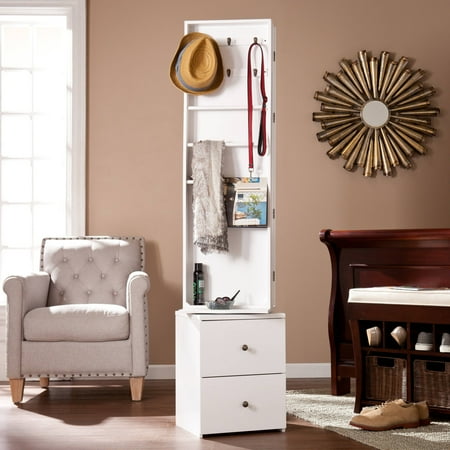 Southern Enterprises Derby Swivel Jewelry Organizer with Mirror, White