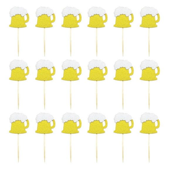 jojofuny Cake Decorations Oktoberfest Party Supply Yellow Paper 20Pcs 5.9Inx1.9In