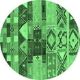 thumbnail image 1 of Ahgly Company Indoor Round Oriental Emerald Green Industrial Area Rugs, 3' Round, 1 of 4