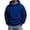 Blue, variant on Men's Pullover Hoodie Cowl Neck Fleece Raglan Sleeve Zip Pocket Layered Sleeves Streetwear Sweatshirt for Men Black Size L