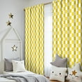 thumbnail image 5 of Blackout Kids Curtains,Yellow and White Checkered Pattern Childrens Insulated Curtains Set Of 2,Bedroom Essentials,Toddler Room Decor 52"x84", 5 of 5