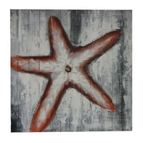 Zeckos 24 inch Square Starfish Design Oil Painting On Stretched Canvas