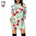 thumbnail image 1 of Nouveau Chandail à Capuchon Léopard Hello Kitty Femme Simple Col Rond Polyvalent Chandail Long Bureau Décontracté Ample Chandails à Capuchon Robe d'Automne, 1 of 7