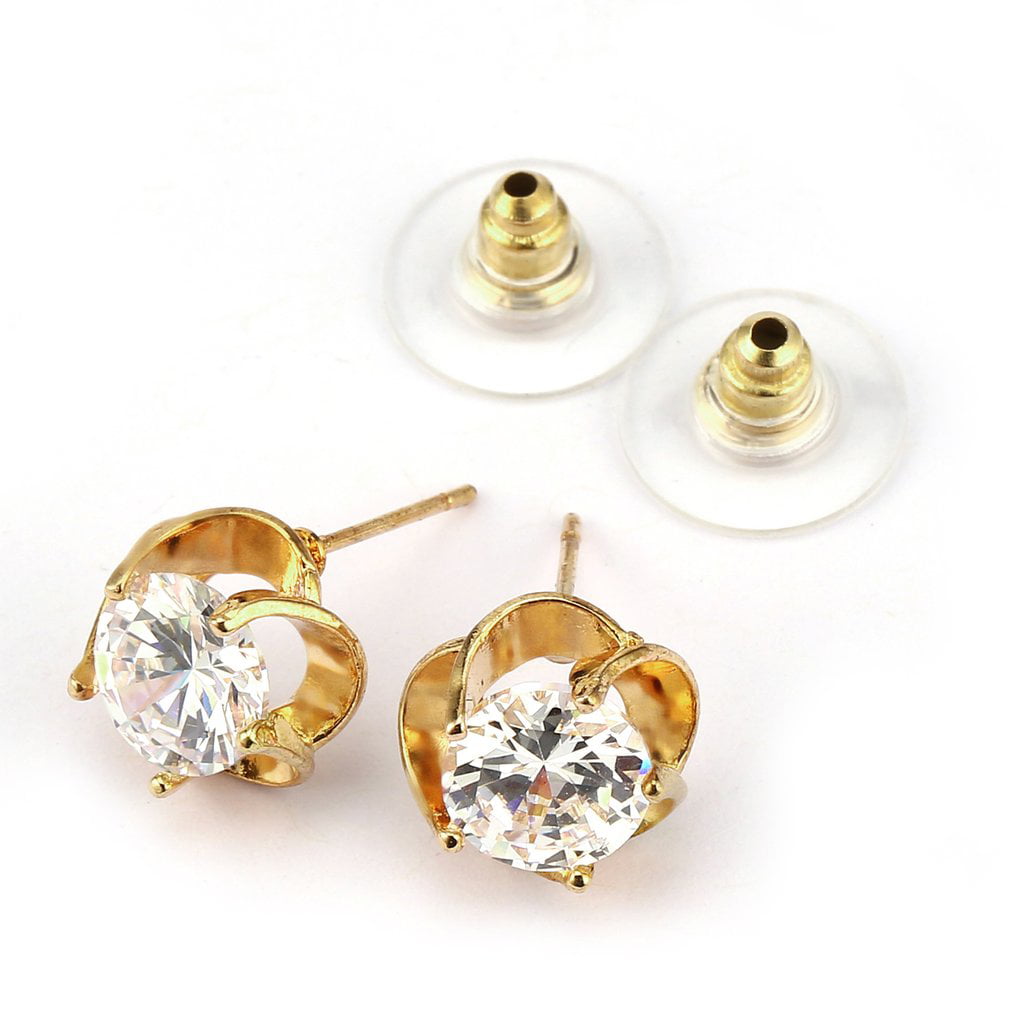 Wholesale Elegant  Lovely Vintage 18K Gold Filled GF 10MM Flower Stud Earrings 