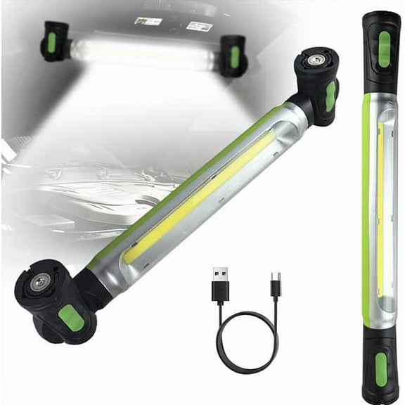 3000 Lumens Rechargeable Work Light, 5200mah Rechargeable Magnetic Work Light, Bright, Ip54 Waterproof & Durable Build, Tough & Built for Mechanics Inspection Workshop Emergency (Green)