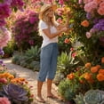 thumbnail image 6 of Casual Pants for Women Women's Fashionable And Casual Summer Elastic High Waisted Solid Color Cotton And Linen Loose Trousers, 6 of 6