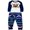 Dark Blue Dad, variant on Gureui Parent-Child Christmas Nightclothes, Long Sleeve Round Neck Elk Print Tops+ Trousers Suit/ Infants Romper