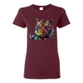 thumbnail image 2 of Colorful Rainbow Tiger Animal Lover Womens Graphic T-Shirt, Maroon, Small, 2 of 3