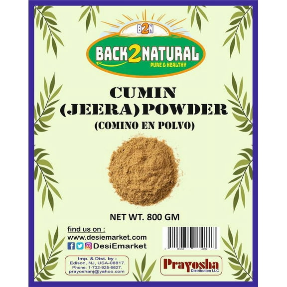 Back2Natural Cumin (Jeera) Powder Spice 800gm ~ All Natural | Vegan | Gluten Friendly | NON-GMO | Indian Origin